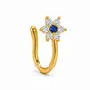 Anillo de nariz europeo y americano sin perforación, clip de nariz en forma de U de cobre simple con microincrustaciones de circonita en forma de corazón, accesorio de nariz único y moderno para mujer