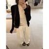 Calça casual feita de algodão tencel, versátil, estilo coreano, corte solto, design simples, primavera 26