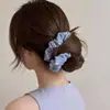 Goma para el pelo de tela a rayas con textura retro, estilo coreano, femenina, versátil, accesorio para el pelo suave, simple, para uso diario
