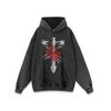 Moletom Masculino Tendência Transfronteiriço Moda de Rua Europeia e Americana Desenho Estampado Direto Hoodie Lavado Novo de Verão para Homens