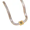 Nuevo collar con letra B de diamante cadena de clavícula de acero de titanio diseño de nicho colgante para amantes moda