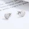Aretes de tachuela de rosca Redondo con carácter Fu para mujer Plata de ley 925 nueva moda texto oreja hueso tachuela personalidad temperamento ins joyería para oreja