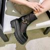 Sandálias de Malha com Plataforma Impermeáveis e Salto Ultra-Alto de 12cm 2026 Novo Estilo Primavera Bico Redondo Solado Grosso Salto Bloco Botas Curtas que Aumentam a Altura para Mulheres