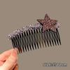Rhinestone estrela pente cabelo quebrado acabamento artefato de volta cabeça testa franja top clip cinco pontas estrela invertido pente atacado