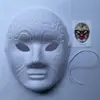 Maquillaje facial con hendidura doce zodiaco máscara blanca pintada a mano al por mayor con cuerda e imagen a color