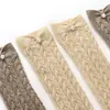 Guantes de cachemira de color liso con trenzado estilo coreano, largos, cálidos, con botones de perla, con diseño trenzado y estilo de dedos abiertos