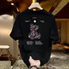 2025 Nova Camiseta Casual Popular de Manga Curta Masculina para o Verão Verão Solta Tendência Americana Versátil Camiseta de Manga Curta