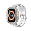 Adecuado para Correa de Apple Watch Iwatchs11910 Glacier Transparente Negro Ultra2349Mm Correa Integrada de TPU