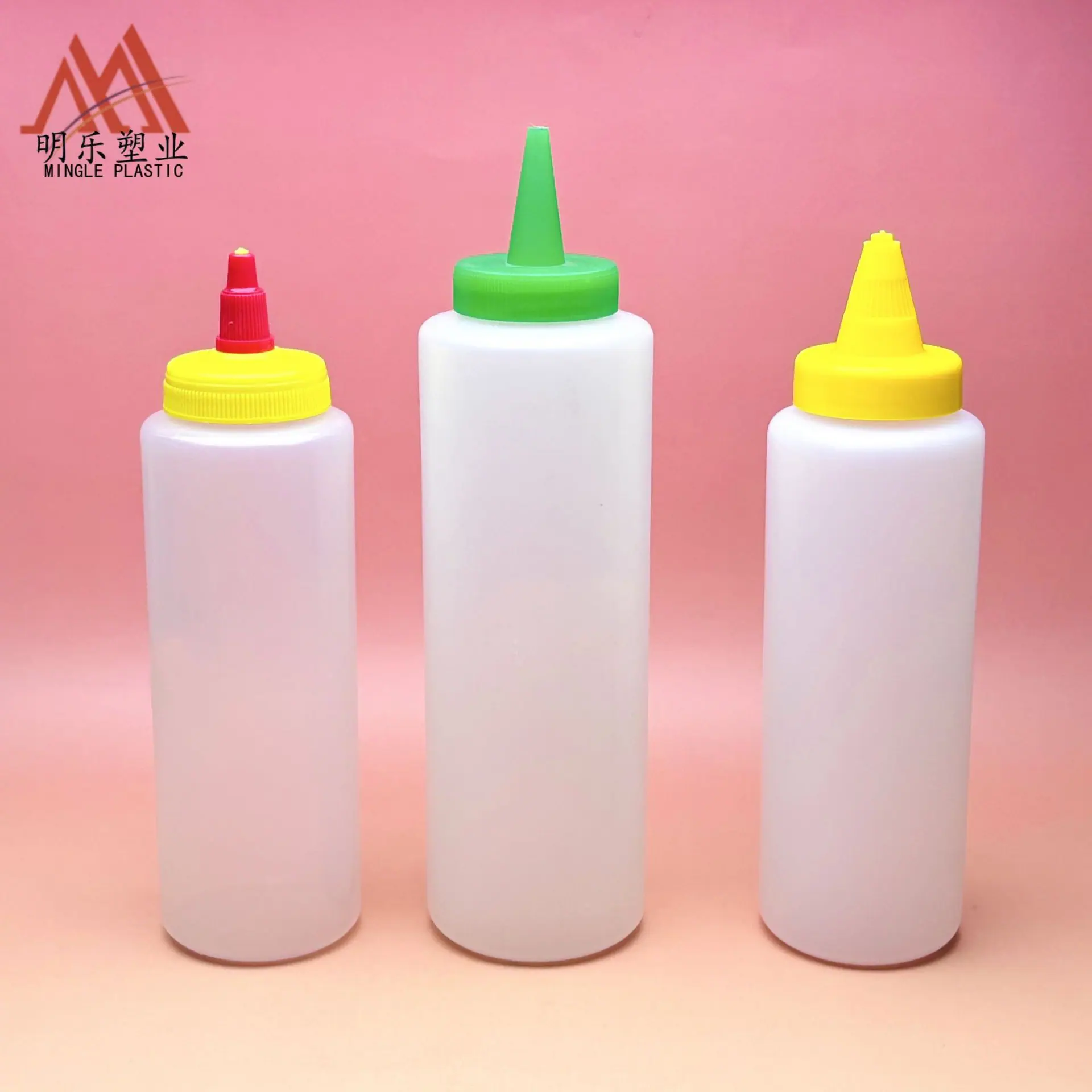 250-300ML+500ml直筒圆广口PE瓶(新黄盖+尖嘴