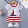 Conjunto de Verano para Niños Camiseta de Manga Corta y Shorts Ropa de Casa para Bebés Niñas Camiseta para Bebé Pijamas para Niños 0-1-2-3 Años