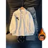 Camisa Polo Retro Colorida com Gola para Homens, Temporada de Primavera, Forrada com Lã e Espessada, Moletom com Ombro Normal, Jaqueta de Tricô para Casais