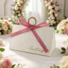 Caixa de doces de casamento fresca e simples caixa de doces de casamento fita cor champanhe caixa de doces de casamento romântica francesa caixa vazia simples nova