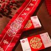 Cinturón Rojo de Boda con Cremallera Oculta, Bordado para los Novios, Cinturón de Dote, Cinturón para Dinero, Suministros para Boda