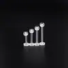 Uña de labio transparente uña de labio invisible acrílico fondo plano rosca externa anti-descubrimiento uña de labio uña de hueso de oreja piercing corporal ct uña de lengua