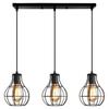 Barra Colgante Decorativa Lámpara Colgante Restaurante Sala de Estar E27 Metal Hierro Tienda Lámpara Colgante Vintage Negra 3 Lámparas Colgantes Modernas
