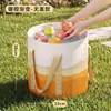 Cubo plegable portátil para uso en exteriores, gran capacidad para acampar, pesca, almacenamiento de agua, cubo de mano para coche, cubo de almacenamiento de aislamiento para el hogar