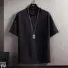 Fabricante Directo Nuevo de Verano para Hombre Camiseta de Manga Corta Holgada de Seda de Hielo Marca de Moda Holgada Versátil Ropa Casual
