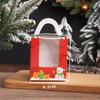 Navidad 1 pieza portátil ventana de papel vaso para pastel caja de embalaje para muffins caja para huevos caja para postres para hornear