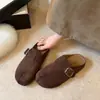 Nuevas sandalias de verano estilo Birkenstock de suela gruesa que aumentan la altura, diseño de chancla con tira entre los dedos, colección otoño 2026, estilo mule de punta cerrada para mujer