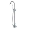 Torneira de Banheira de Piso, Torneira Vertical com Controle de Água Quente e Fria, com Chuveiro de Mão, Estilo Minimalista Moderno