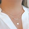 Joyería europea y americana lentejuelas de la suerte 8 cadena multicapa perla combinación de pedrería larga traje collar corto al por mayor