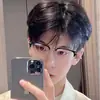 Gafas de montura plana para hombre estilo retro, montura de cejas avanzada, gafas sin graduación, HD, anti luz azul, gafas para miopía, venta al por mayor para hombre