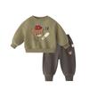 [Infravermelho Distante Antibacteriano] Conjunto para Meninos Bebê Casual Esportivo Roupa de Primavera Criança Pequena Forrado com Fleece Espessado Roupas de Primavera para Crianças