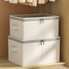 Caja de Almacenamiento Visible para Ropa de Dormir de Algodón y Lino Tianshan, Caja de Almacenamiento Gruesa sin Instalación para Artículos Varios, Caja de Almacenamiento Extra Grande para Armario