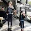 Chaqueta Cardigan de Mezclilla Estilo Coreano Falso Dos Piezas para Niñas Otoño Versátil Chaqueta Reductora de Edad Top Jeans con Estilo