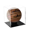 Venta al por mayor de fábrica Cajas Acrílicas Cajas de Exhibición Personalizadas Bandeja Transparente con Tapa abatible Caja Cuadrada para Almacenamiento de Baloncesto Colección