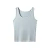 Camisola Chaleco de Lana Tencel Lyocell con Cuello en U para Mujer, Sin Mangas para Primavera y Verano, Capa Base Amigable con la Piel, Camiseta sin Mangas Ajustada