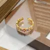 Anel Aberto Popular Colorido Esmaltado Retrô Usado Vintage Feminino Nicho Luxo Acessível Personalizado