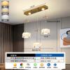 Luminária Pendente de Cristal para Sala de Jantar, Estilo Moderno de Luxo Leve, Lustre Minimalista de Três Cabeças para Sala de Jantar, Luminária Linear de Alto Padrão Estilo Europeu para Mesa de Jantar Bar