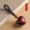 Collar Colgante Pequeño Corazón de Palosanto Natural, Colgante de Cadena para Teléfono de Moda, Correa de Llavero Unisex