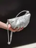 Bolsa Croissant de Pele de Ovelha Tanning Vegetal Bolsa Cupcake Nicho Vintage Ode Bolsa de Ombro de Couro Genuíno Versátil Tendência Bolsa Transversal Feminina