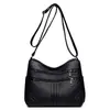 Bolsa Transversal Grande Capacidade Couro PU Macio Simples Versátil Feminina Casual Leve Couro Lavado Versátil Bolsa de Ombro Bolsa para Mãe