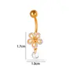 Henson Clássico Aço Inoxidável Barra com Zircônia Incrustada de Cobre Forma de Cobra Coração Forma de Flor Joia para Piercing no Umbigo