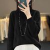 Suéter de Cuello Alto Medio de Lana Pura para Mujer Otoño e Invierno Nuevo Grueso Trenzado Chaqueta Interior Talla Grande Suéter Tejido Camiseta Base para Mujer