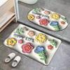 Alfombra de Piso de Terciopelo de Cristal Combinación de Felpudo y Alfombra de Piso Alfombra de Baño Alfombra Antideslizante Alfombra de Inodoro Alfombra Absorbente para Pies Alfombra para el Hogar
