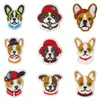 Parches bordados de perros mascotas lindos, accesorios de Corgi y Bulldog, parches para mochilas y jeans con agujeros