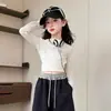 Pantalones deportivos para niña con adornos de pedrería, nueva colección otoño 2026, talla mediana a grande, cintura con bloques de color, diseño de pierna ancha, estilo deportivo, pantalones casuales para niños