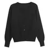 Otoño Invierno Nuevo Estilo Cardigan de Punto Holgado Delgado de Manga Larga Estilo Coreano Casual Abrigo Suéter Top para Mujer