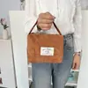 Bolsa de Mão de Veludo Cotelê Estilo Coreano, Simples, Leve, Bolsa de Cosméticos Portátil de Grande Capacidade, Bolsa Pequena de Lona de Mão Tendência e Fashion