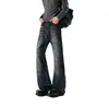 Jeans de pierna larga y curva, de pierna recta de longitud extendida para verano, pantalones casuales ligeramente acampanados, modernos y elegantes para adolescentes