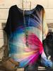 Camiseta Feminina Casual de Verão 2022 Nova Transfronteiriça Amazon AliExpress Estampada Solta Gola Redonda Tamanho Grande Feminina