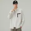 Camisa de manga larga a rayas para hombre, nuevo estilo primavera y otoño 2026, chaqueta casual de camisa con cuello de solapa, estilo retro japonés versátil y moderno