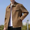 Jaqueta business casual 2026 novo modelo jaqueta masculina com lapela para primavera e outono, jaqueta casual masculina espessa solta atacado