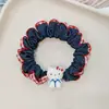 Gatito Dulce y Lindo Mezclilla Banda para el Cabello Intestino Delgado Flor Banda Elástica Alta Accesorios para el Cabello de Mujer para Cola de Caballo Baja