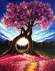 Pintura de diamantes 5D de Amazon, con diseño de atardecer, luna, planta, árbol y paisaje, pintura decorativa DIY, fabricantes, venta al por mayor, superventas