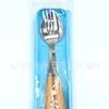 Cuchara y Tenedor de Haya Acero Inoxidable 410 Vajilla Portátil Juego de Tenedor y Cuchara Coreano Juego de Dos Piezas Conveniente para Estudiantes al Aire Libre
